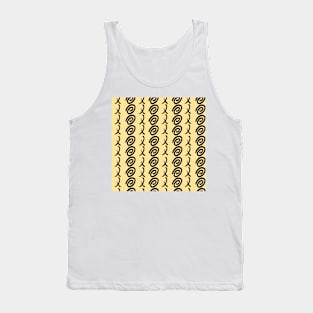 Hugs and Kisses Black on Yellow Pattern Tank Top